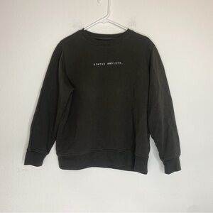 Status Anxiety Washed Black Gray Crewneck Sweatshirt